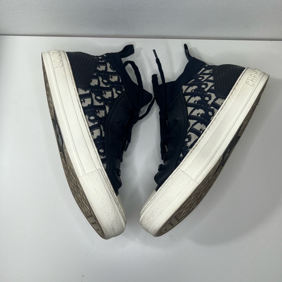 Christian Dior Walk'n'Dior Deep Blue Oblique Technical Mesh High Top Sneakers - Picture 6 of 12